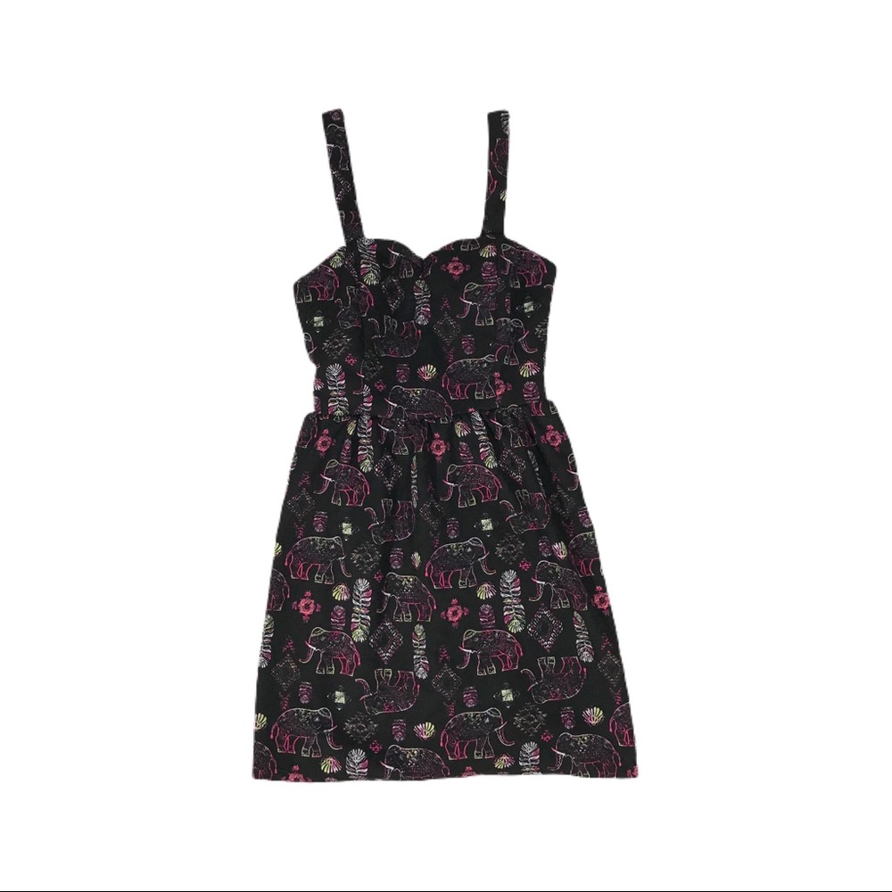 ☀️ Girl’s Black Elephant Tank Dress
